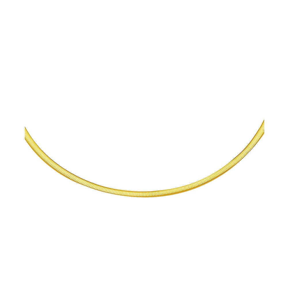 2.5mm 14K Zwei-Ton Gold Omega Umkehrbar Halskette