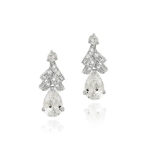 Sterling Silber CZ Antike Stil Dangle Ohrringe