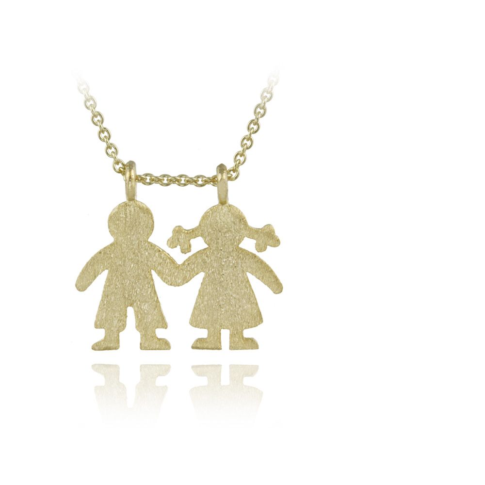 14 Karat Gold gefüllt Mädchen & Junge Halskette