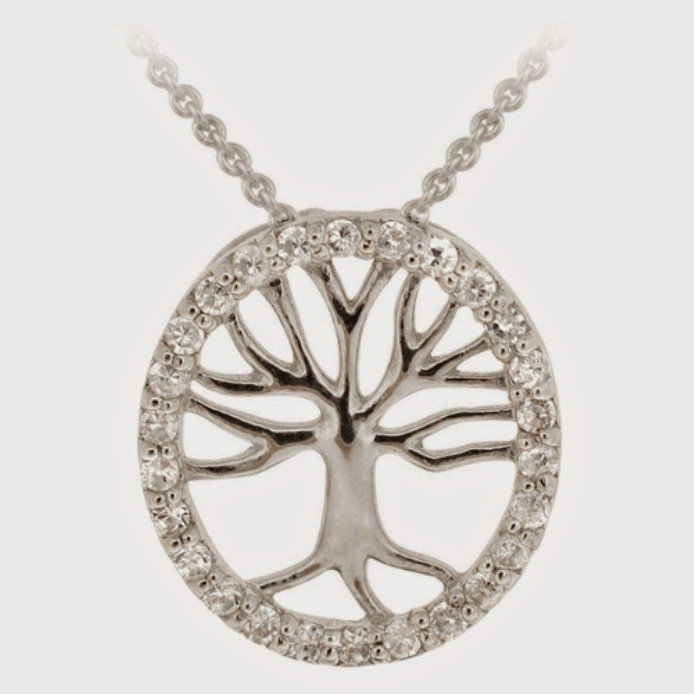Sterling Silber CZ Baum des Lebens Anhänger