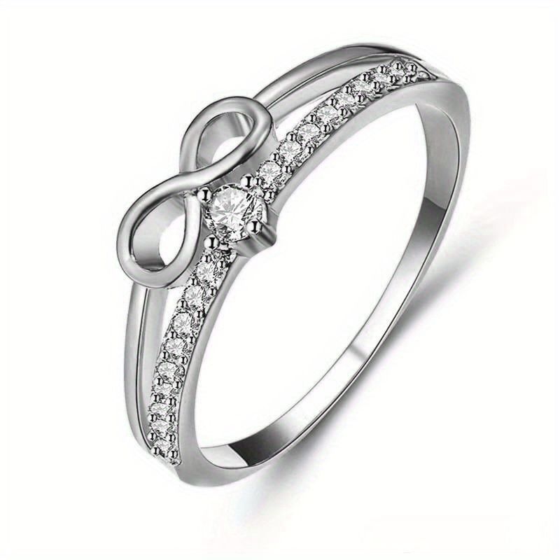 8-geformt Cubic Zirkonia Dekor Bow Knot Ring Girls Accessoires