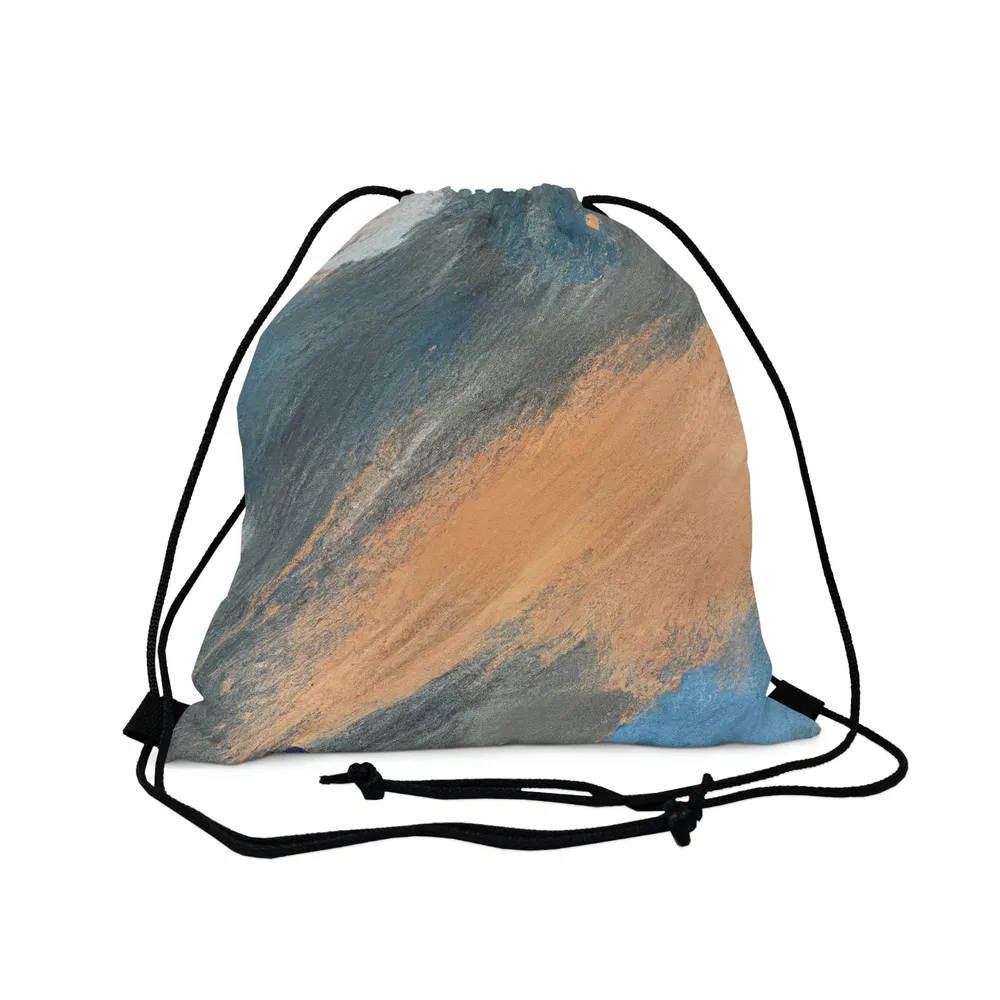 Drawstring Backsack Bag - Abstrakt Blau Orange Grau Muster