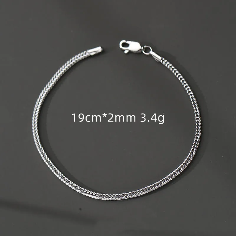 S925 Silber Armband Männer Cool Einfach und Vielseitig