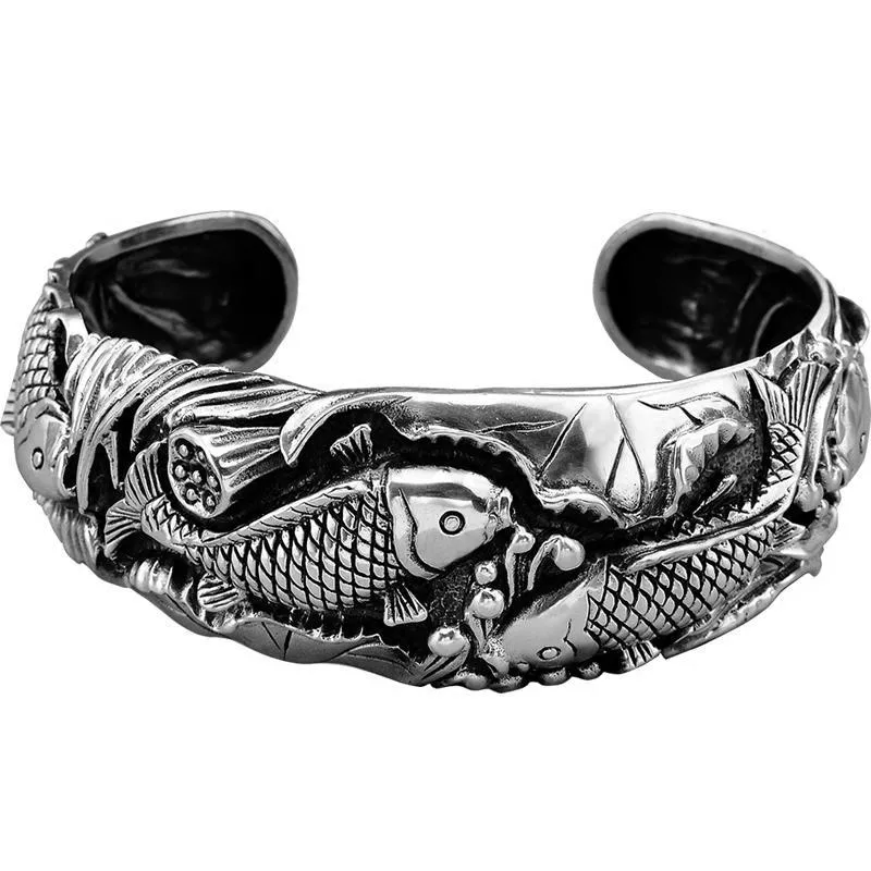 Damen Mode High-End Doppelfisch Armband Silber