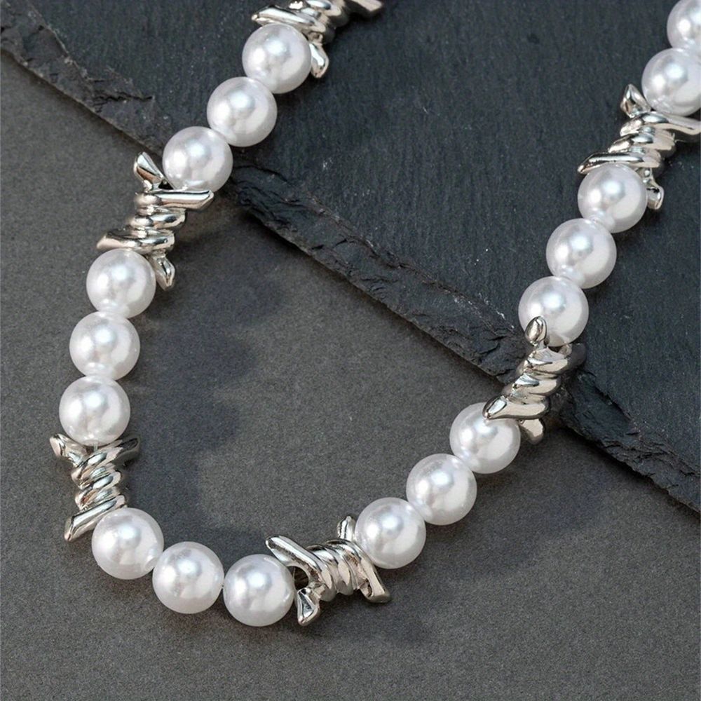 1Pc Dornen Nähen Perlen Halskette Männer Choker
