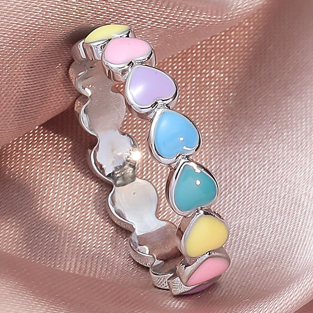 Bohemian Cute Heart Form LOVE Ring Ladies Couple Gift
