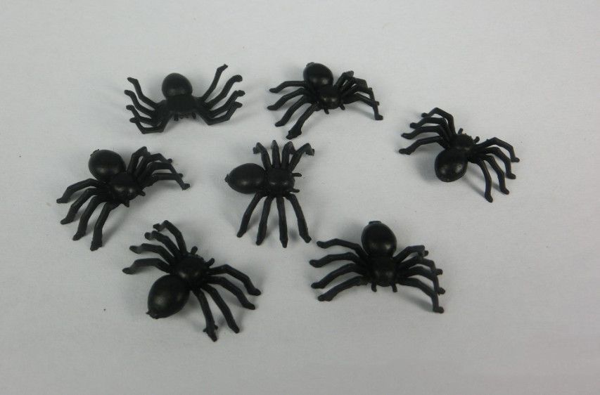 Kleines Spielzeug Schwarze Spinne Halloween Plastik Spielzeug