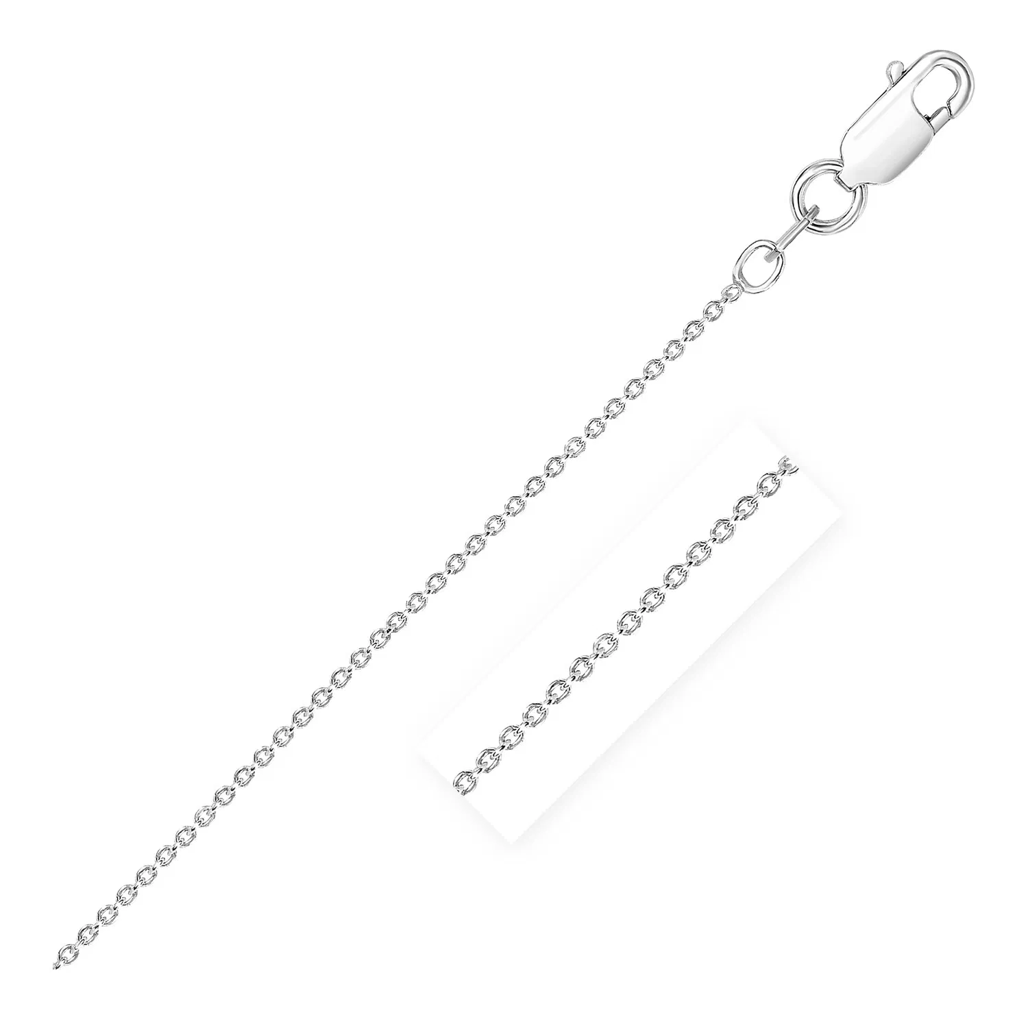 Sterling Silber Rhodium Plated Round Cable Chain 1,8 mm