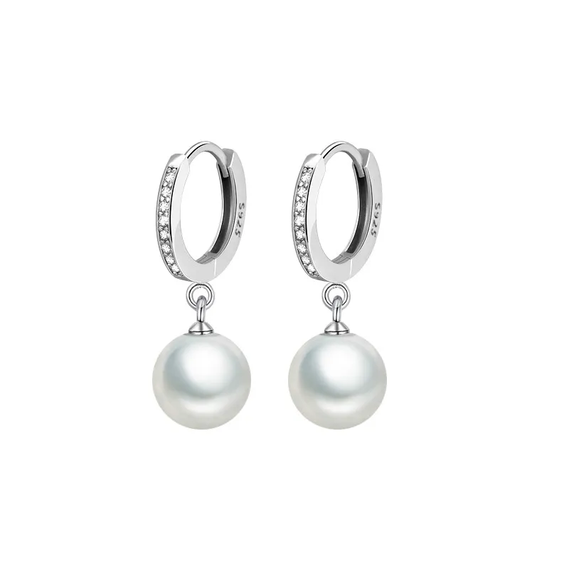 2020 Perlen Ohrringe Echtes natürliches Frischwasser-Perlen 925 Sterling Silber-Ohrringe Perlen Schmuck für Wemon Hochzeitsgeschenk