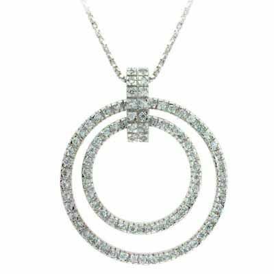 Sterling Silber CZ Double Eternity Celebrity Anhänger