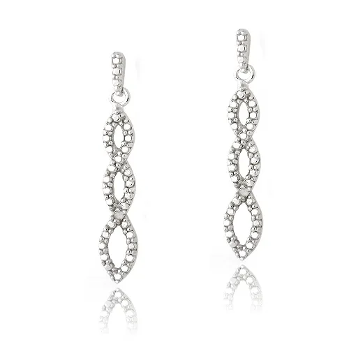 Sterling Silber Diamant Akzent Triple Infinity Dangle Ohrringe