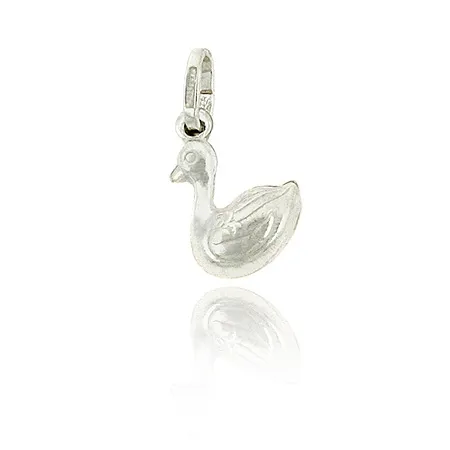 Sterling Silber .925 3D Puffed Swan Tier Wassersee Float Charm