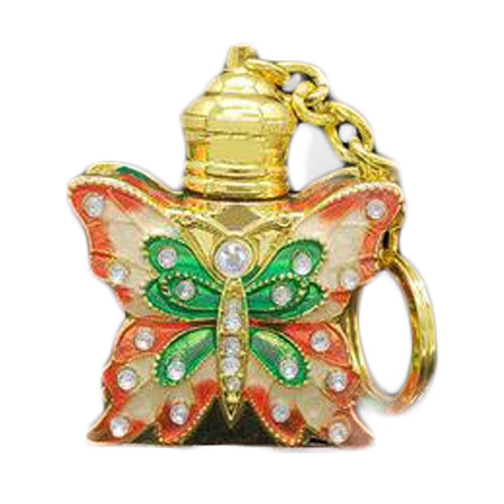 3ML Goldene Vintage ätherische Öl Flasche Schlüsselflasche Schmetterling Dispenser Glas Flasche Leer Parfüm Flasche Nachfüllbare Container