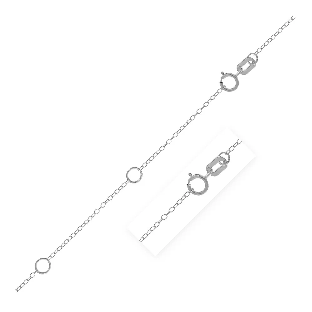 Doppel erweiterbare Piatto-Kette in 14 Karat weißem Gold (1.2 mm)