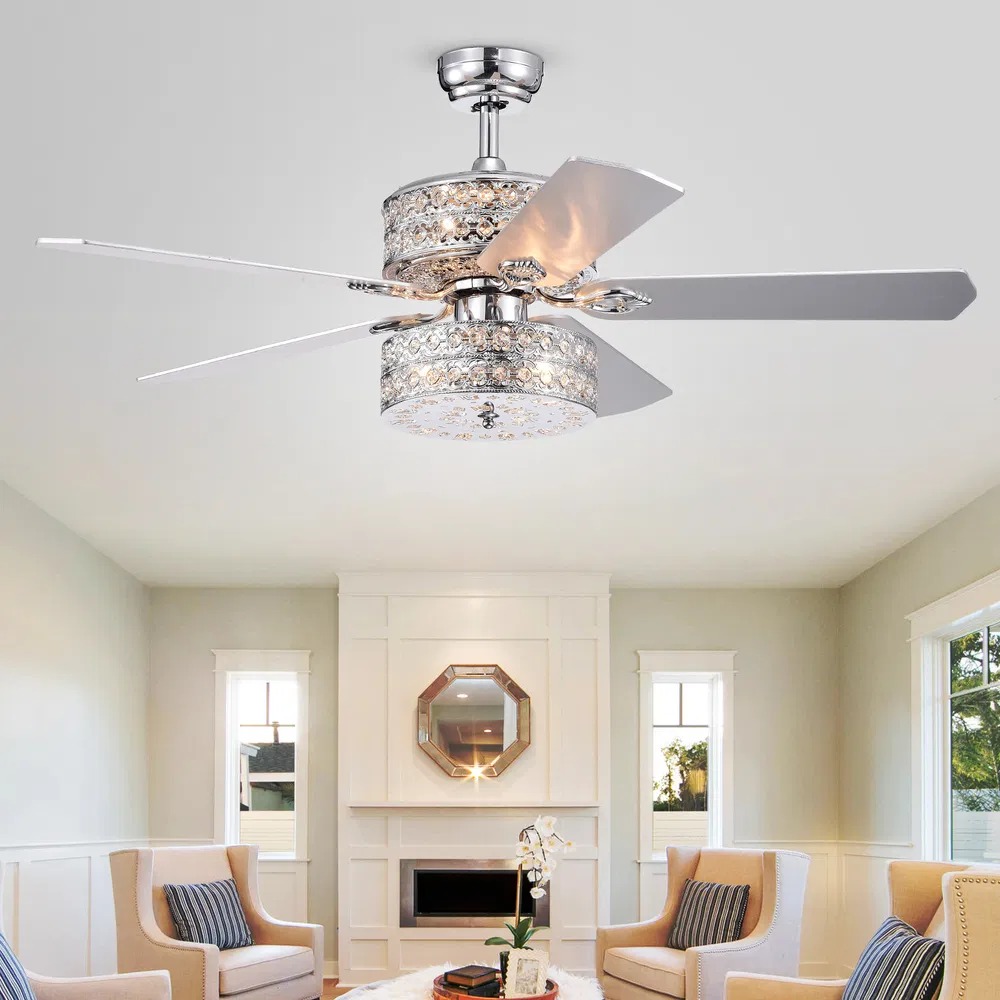 Empire Deux 5 - Blade Silber Chandelier Deckenventilator
