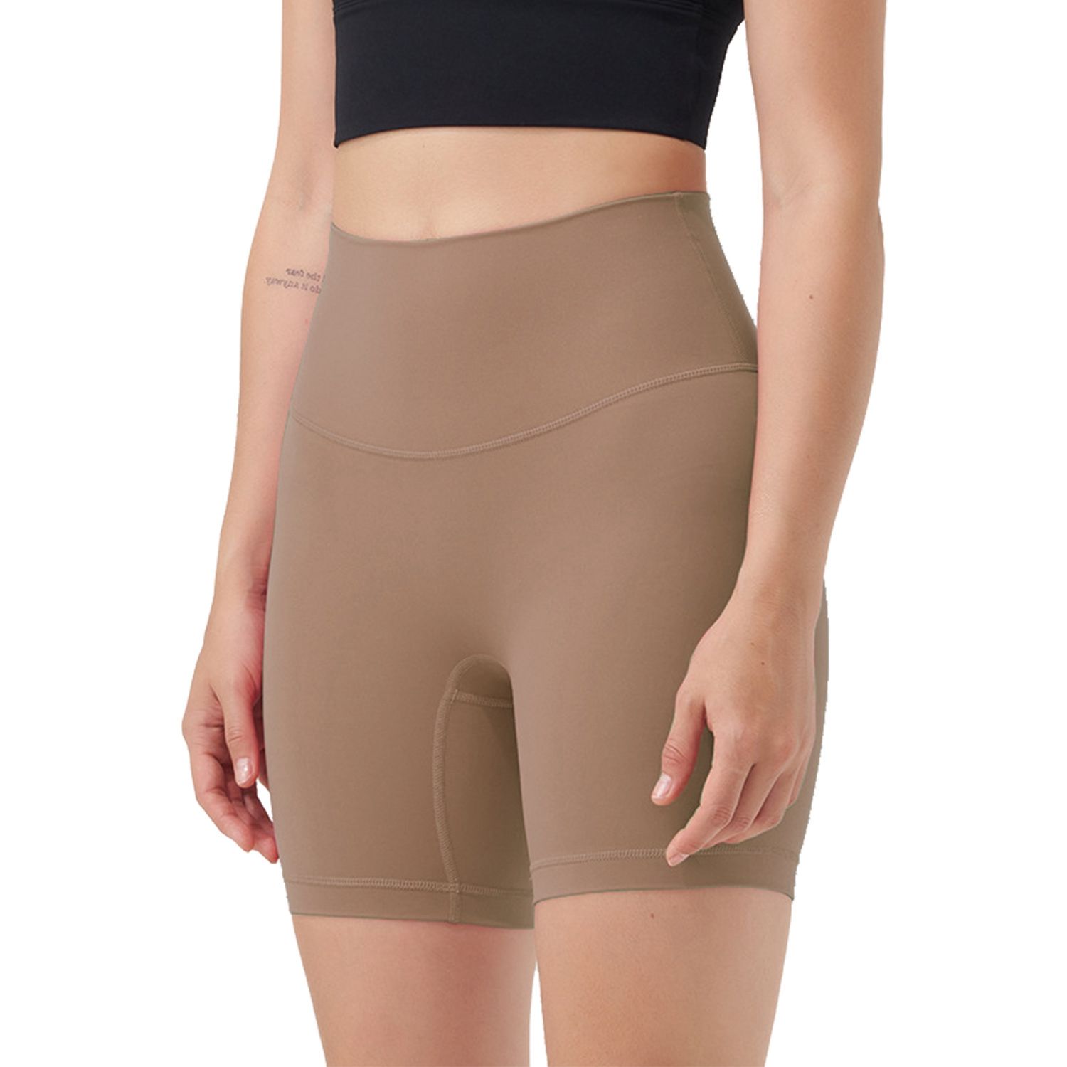 Damen High Waist Biker Shorts Tummy Control Pants Athletic Leggings Spandex Booty Shorts mit 6.3 In Inseam Keine Frontnaht für Training Yoga Laufen Volleyball Tanz