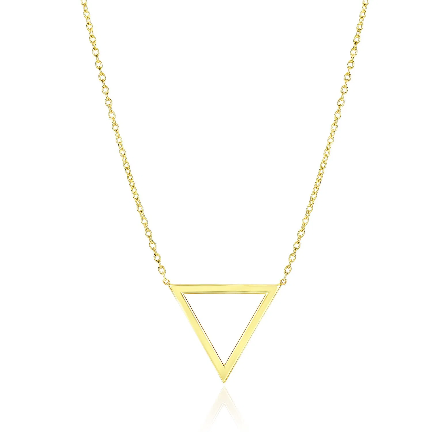 14 Karat gelbes Gold Delta Symbol Kette Halskette