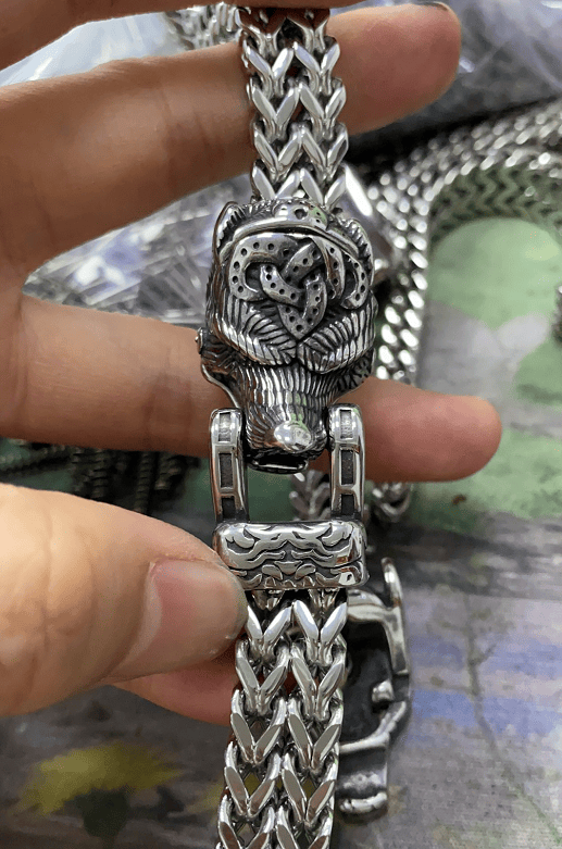 Neue Viking Titanium Stahl Armband Persönlichkeit Retro Vogelkopf