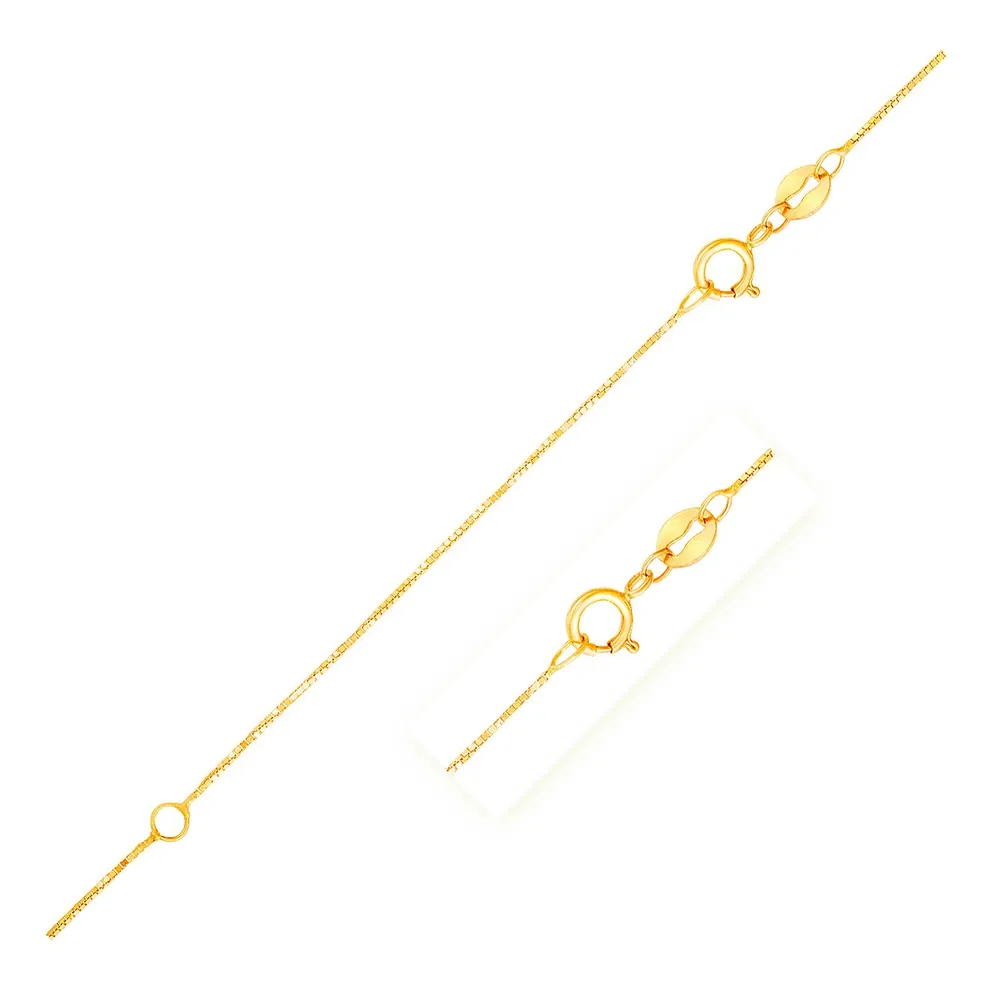 Doppel erweiterbare Boxkette in 14 Karat Gelbgold (0,6 mm)