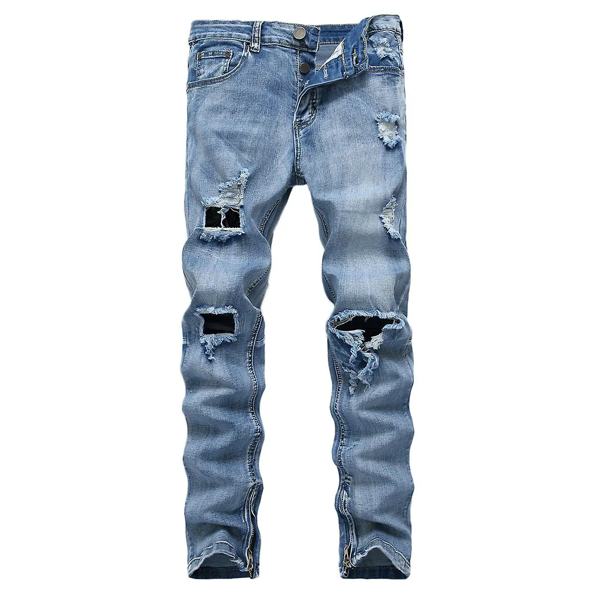 Männer Biker Jeans Stretched Moto Denim Pants