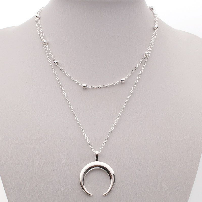 Layered Choker Halskette; Handgefertigt 14K Gold Plated Y Anhänger Halskette Multilayer Bar Disc Halskette Verstellbare Schichten Choker Halskette für Frauen