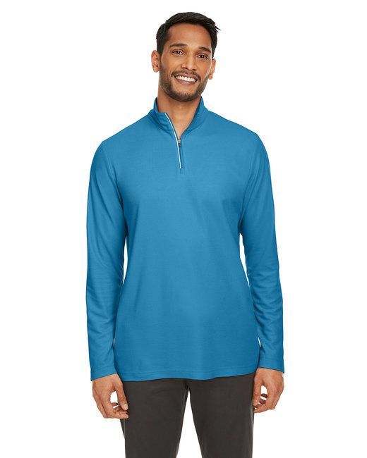 Herren Fusion ChromaSoftTM Pique Quarter-Zip - BLACK - S