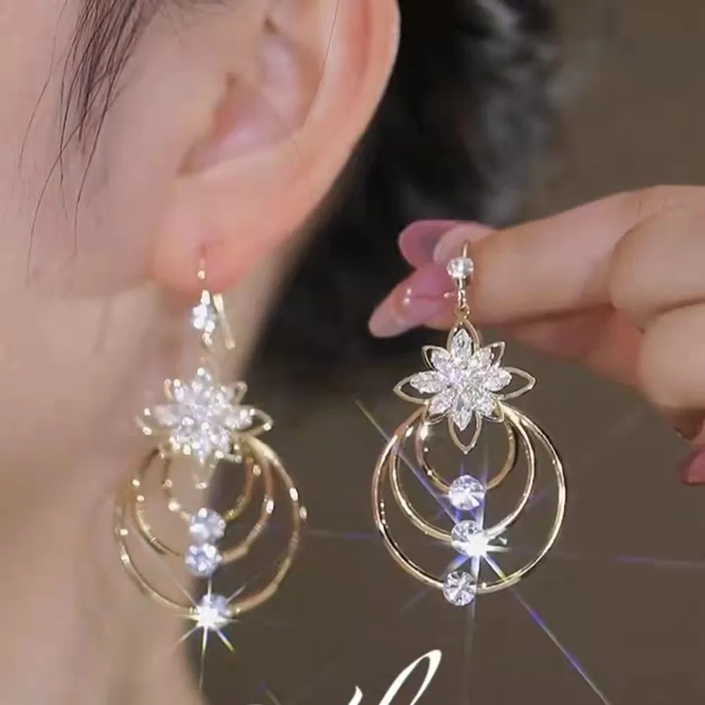 Elegante Mode Zircon geometrische Ohrringe für Frauen
