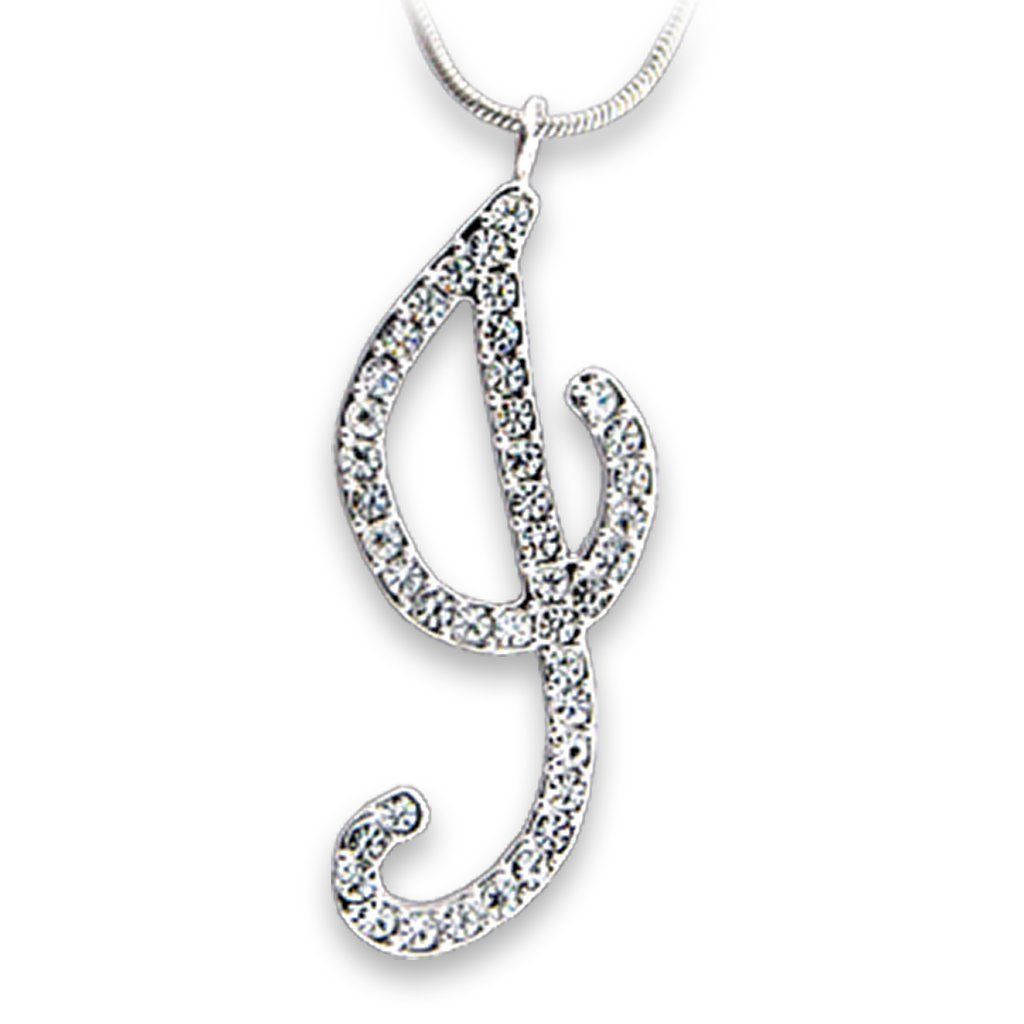 OT121 - Rhodium Brass Anhänger mit Top-Grade - Kristall in Clear