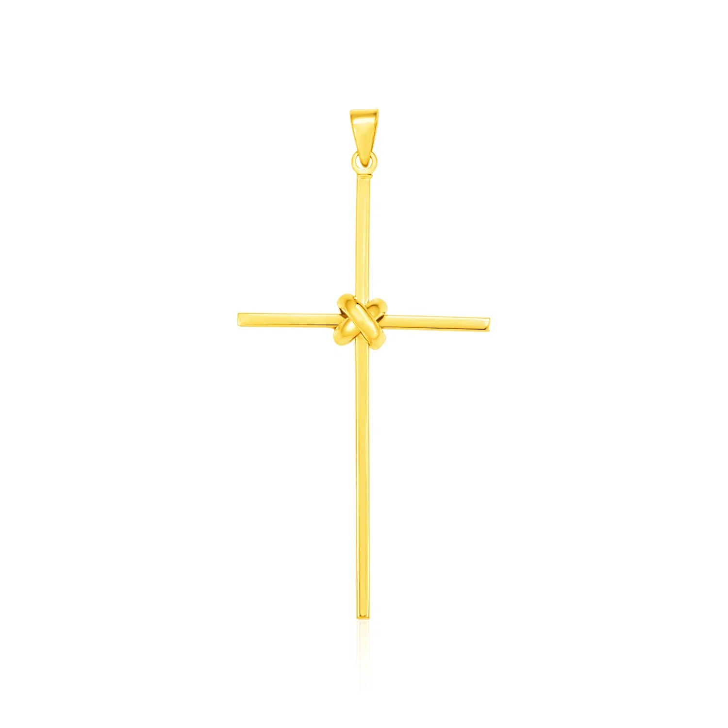 14 Karat Gelbgold Bar Style Kreuz Anhänger