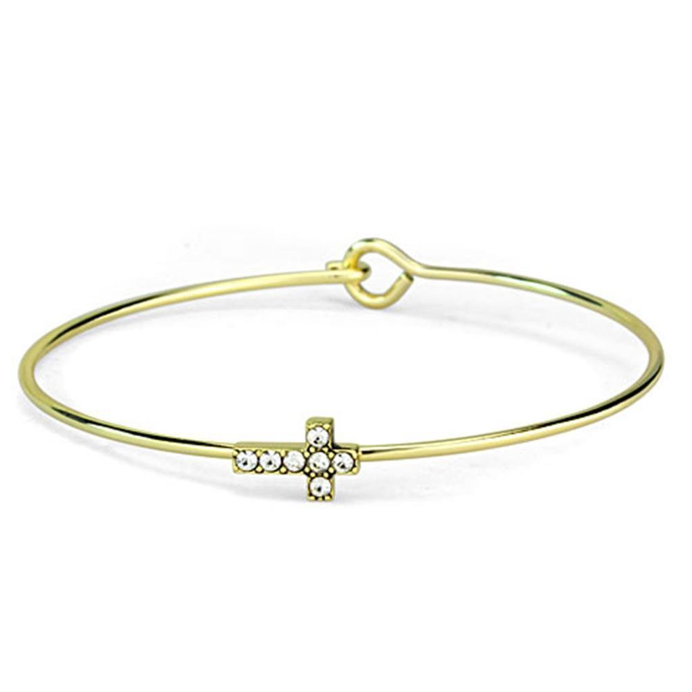 LO3264 - Gold Brass Armband mit Top-Grade - Kristall in Clear