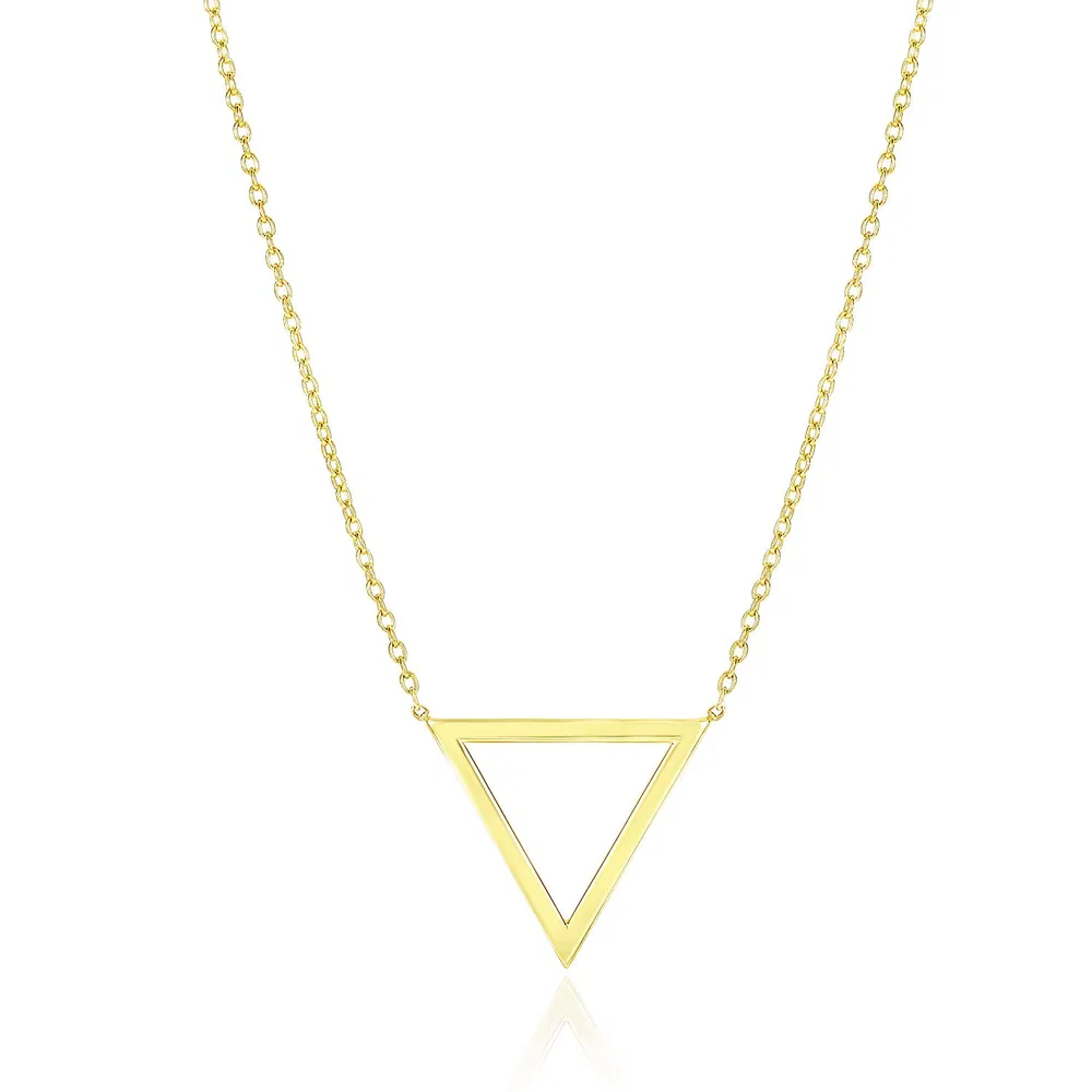 14 Karat gelbes Gold Delta Symbol Kette Halskette