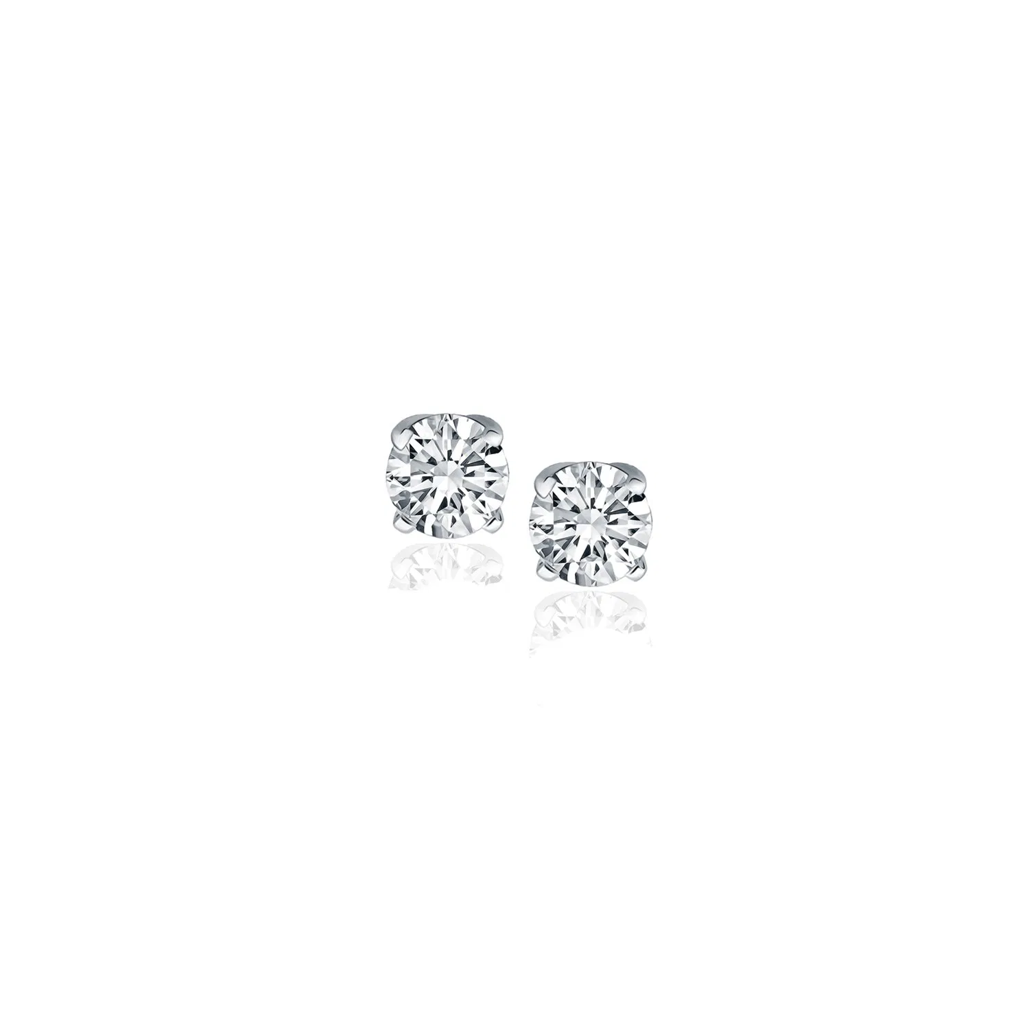 14 Karat Weißgold Diamant Vier Zähne Stud Ohrringe (1 / 4 cttw)