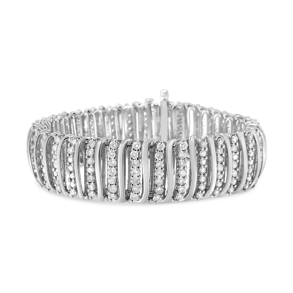 .925 Sterling Silber 8 1⁄2 Cttw Diamant 7 Row Chevron