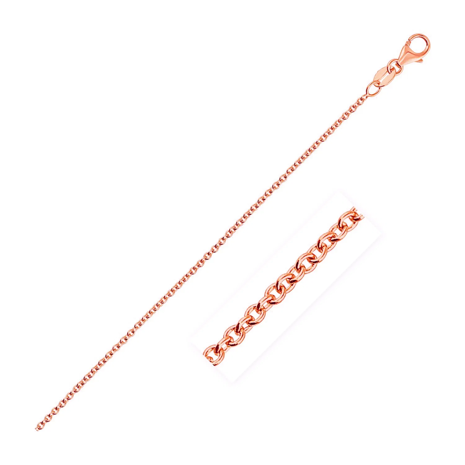 14 Karat Rose Gold Round Cable Link Chain (1,25 mm)