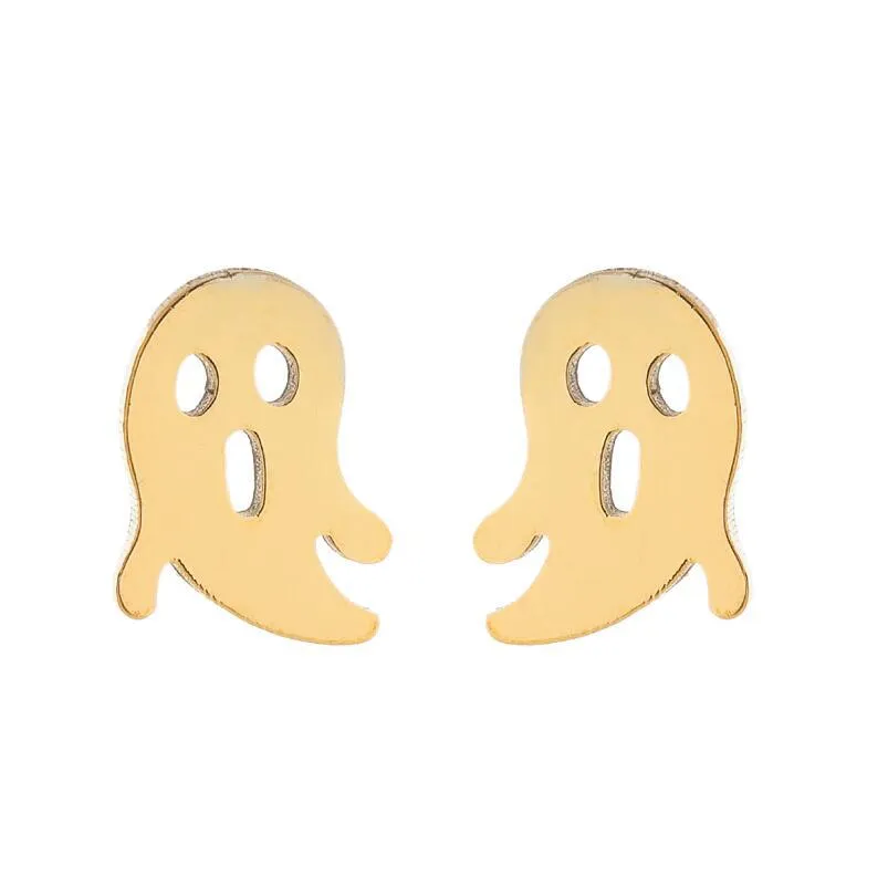 Weibliche europäische und amerikanische Halloween Ghost Stud Ohrringe aus Edelstahl