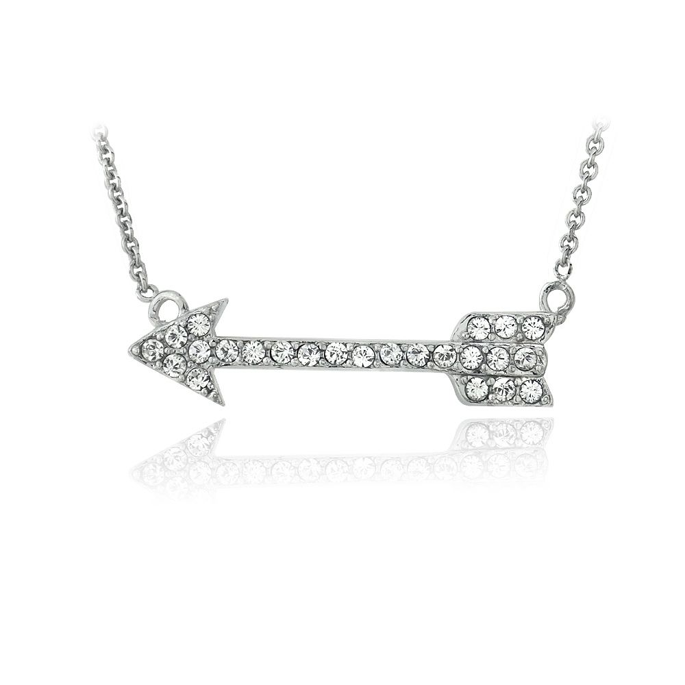 Silberton Swarovski Elemente Pfeil Halskette