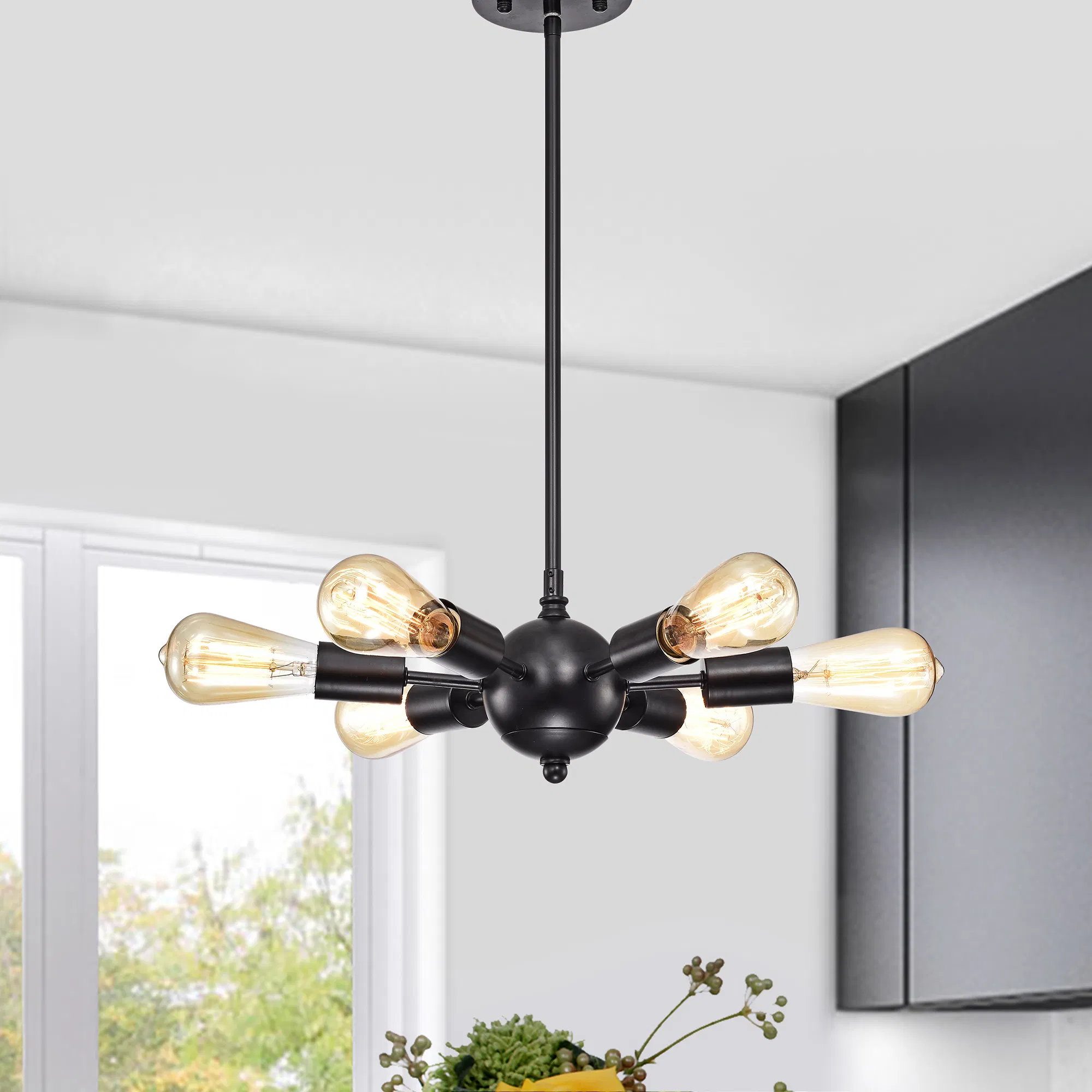 Tarmo Matte Schwarz 6 - Licht Kronleuchter