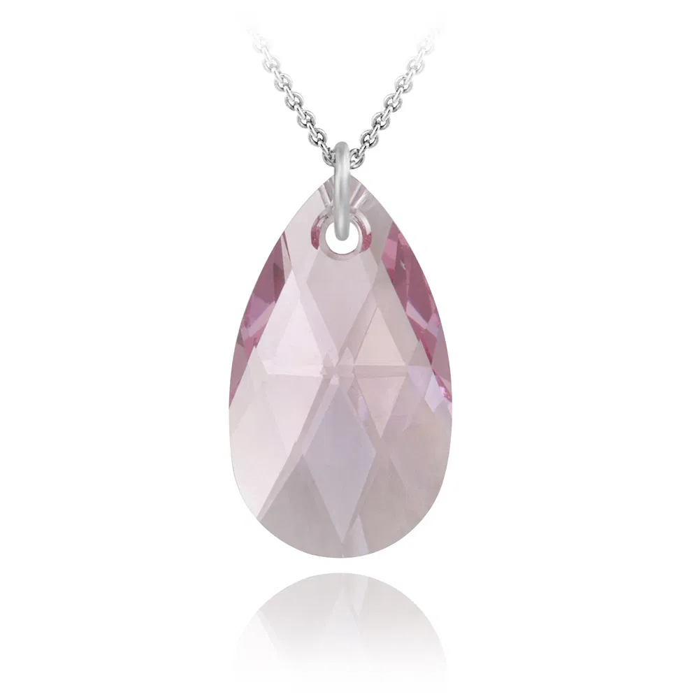 Sterling Silber Pink Swarovski Elemente Tränenhalskette