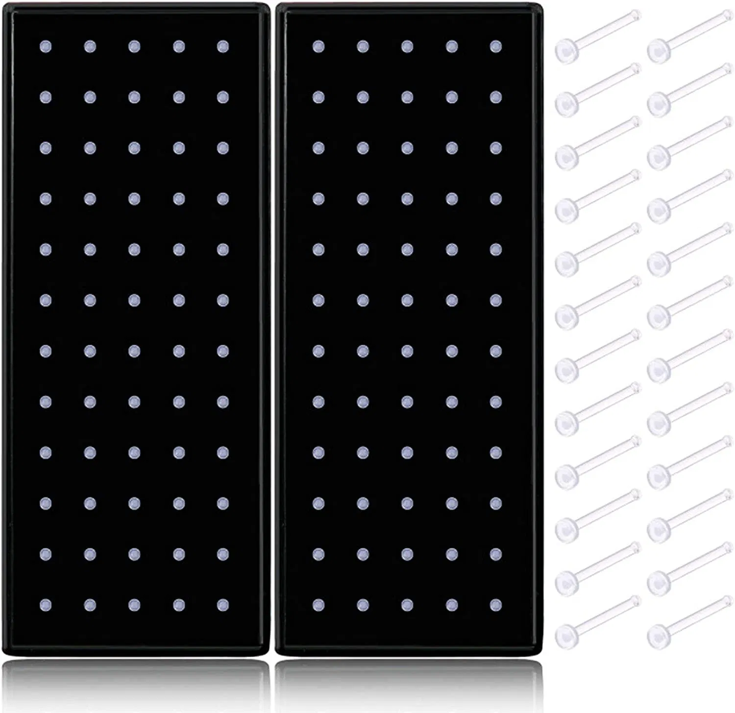 120Pcs 20G Clear Nose Rings ForWork Bioflex Nose Retainer Acrylic Nose Studs 2mm Flat Top Nose Piercing mit Box L-Form Nose Studs für Frauen Männer