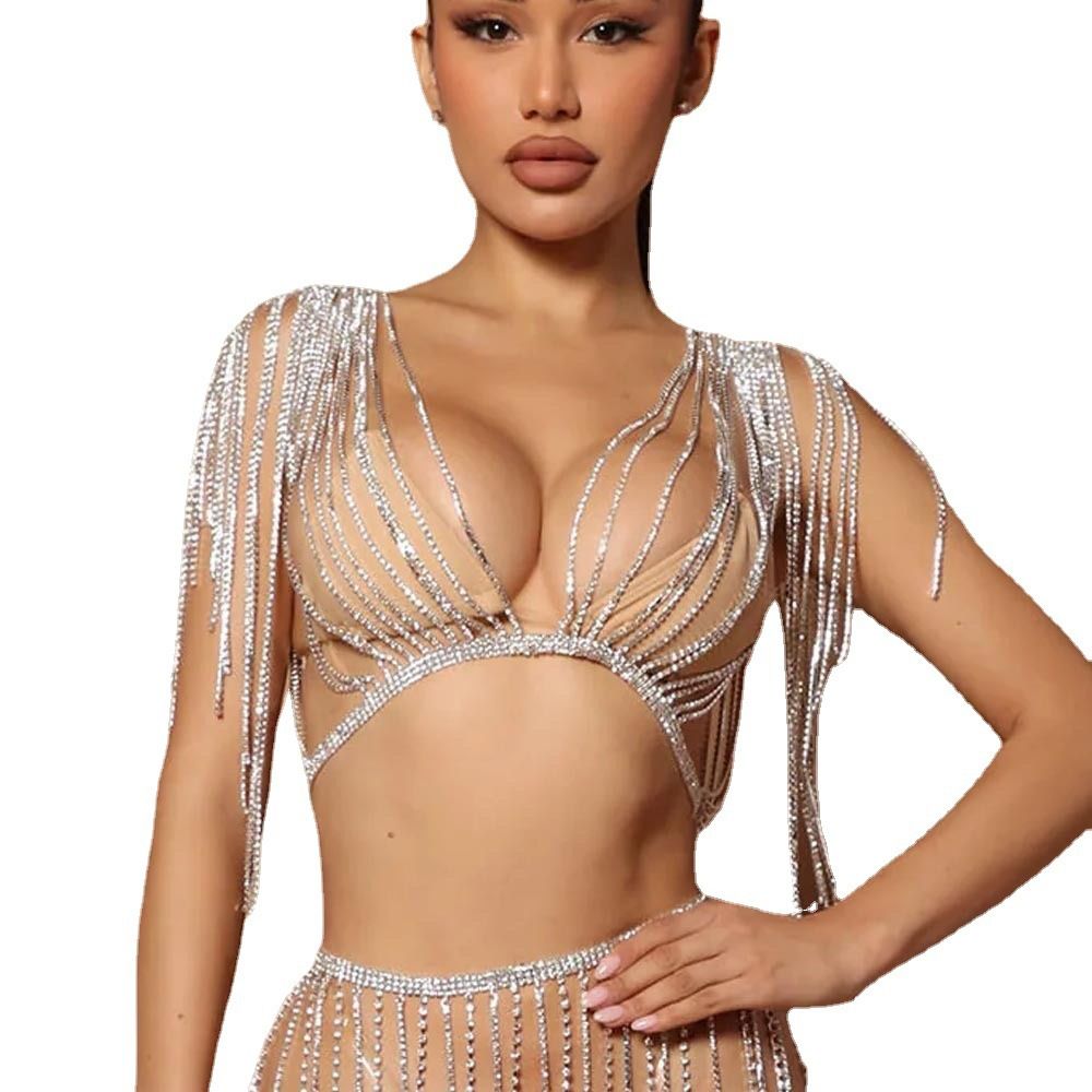 Neue Schichten Rhinestone Bra Body Chain Frauen