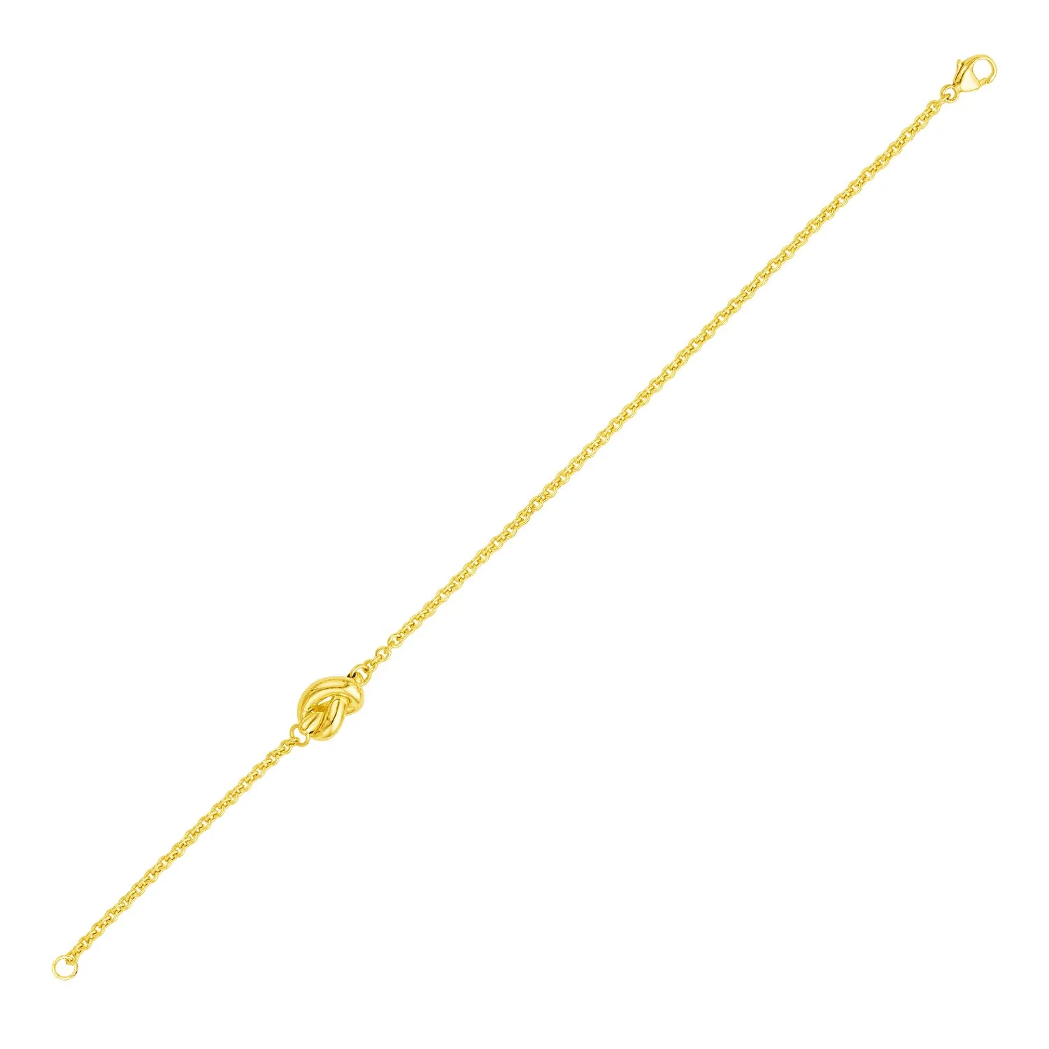 14 Karat Gelbgold Kettenarmband mit poliertem Knoten