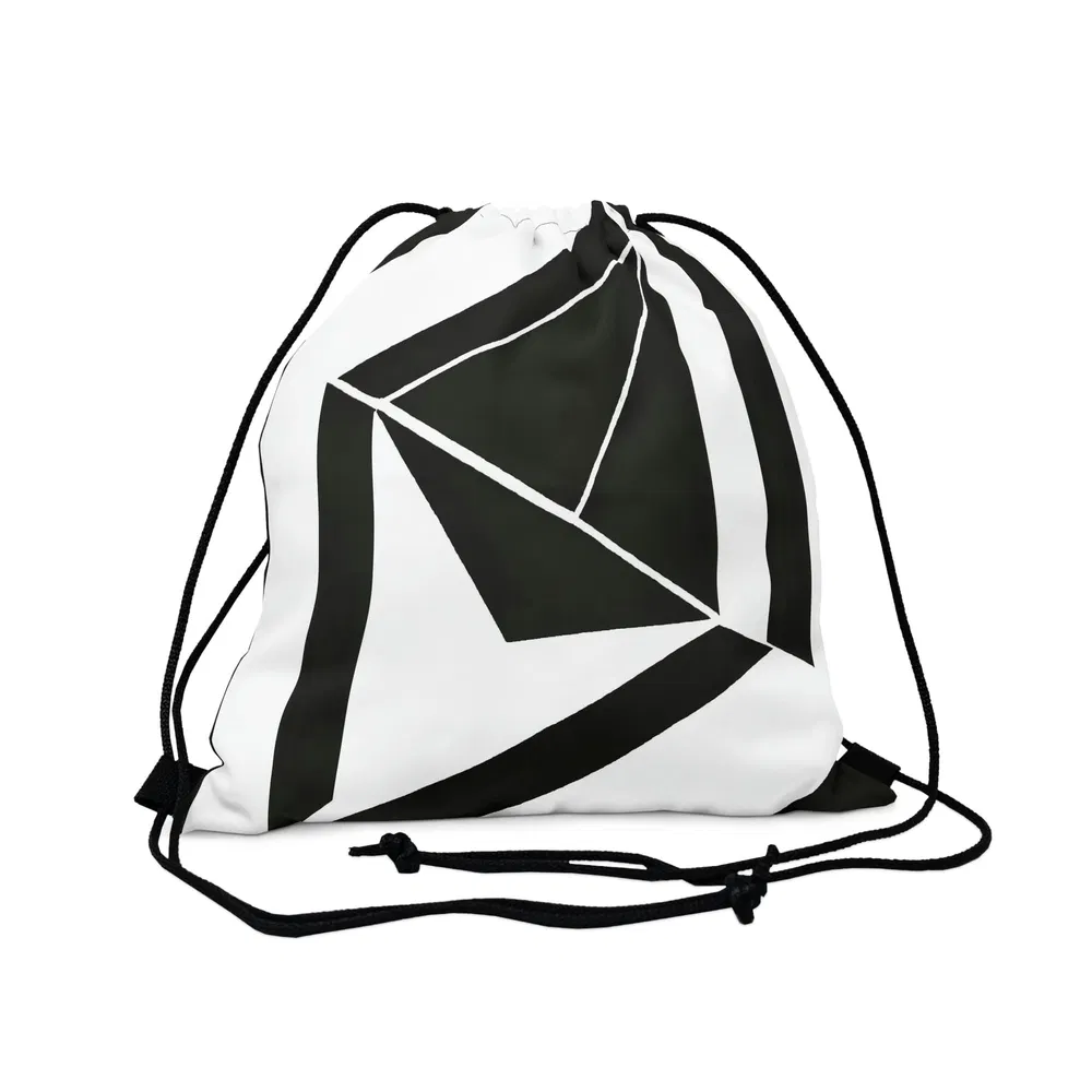 Drawstring Rucksack Tasche - Schwarz und Weiß geometrisches Muster
