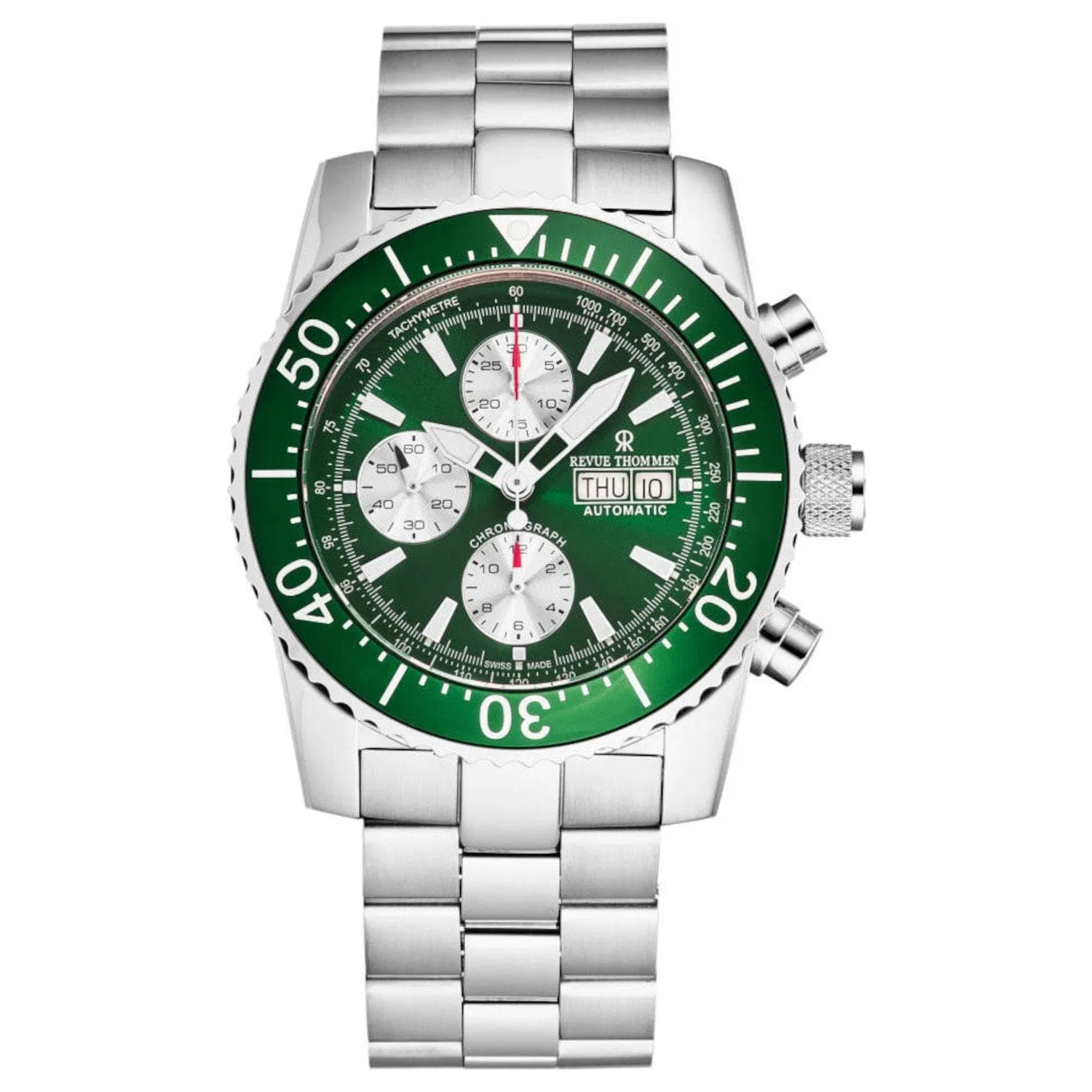 Revue Thommen 17030.6131 Herren 'Divers' Grünes Zifferblatt Tag-Datum - Chronograph Automatische Uhr
