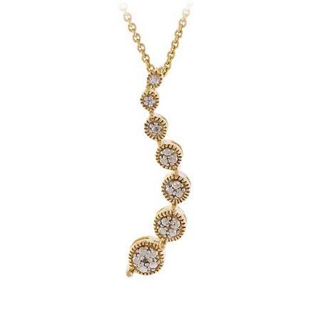 18 Karat Gold über Silber Diamant Accented Journey Anhänger
