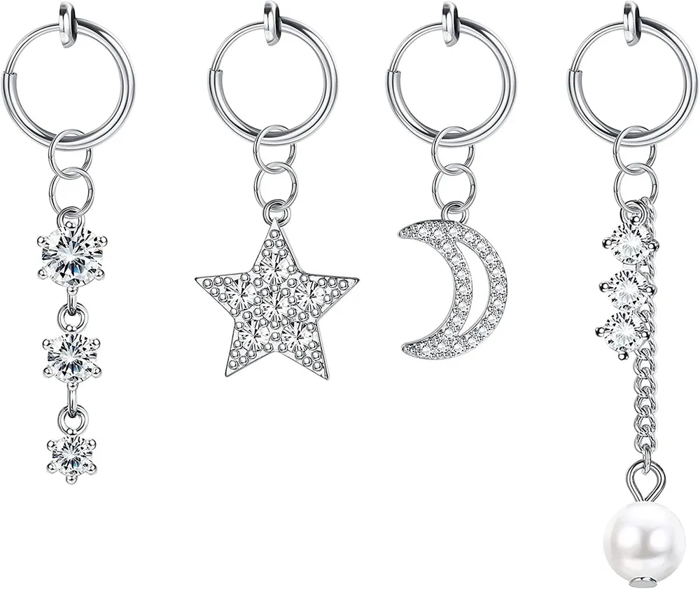 Falsche Bauchring Clip auf Bauchknopf Ringe Falsche Bauch Piercing Chirurgische Nicht-Piercing Nabel Ring Falsche Piercings Schmuck