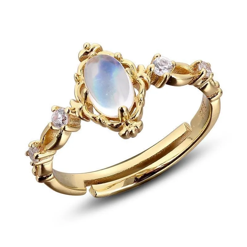 Gilded Inlaid Imitation Crystal Ring Ornament