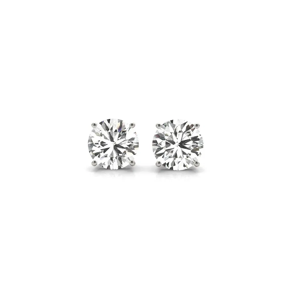 2 cttw zertifiziertes IGI Lab Grown Round Diamant Stud Ohrringe 14k Weißgold (G / VS2)