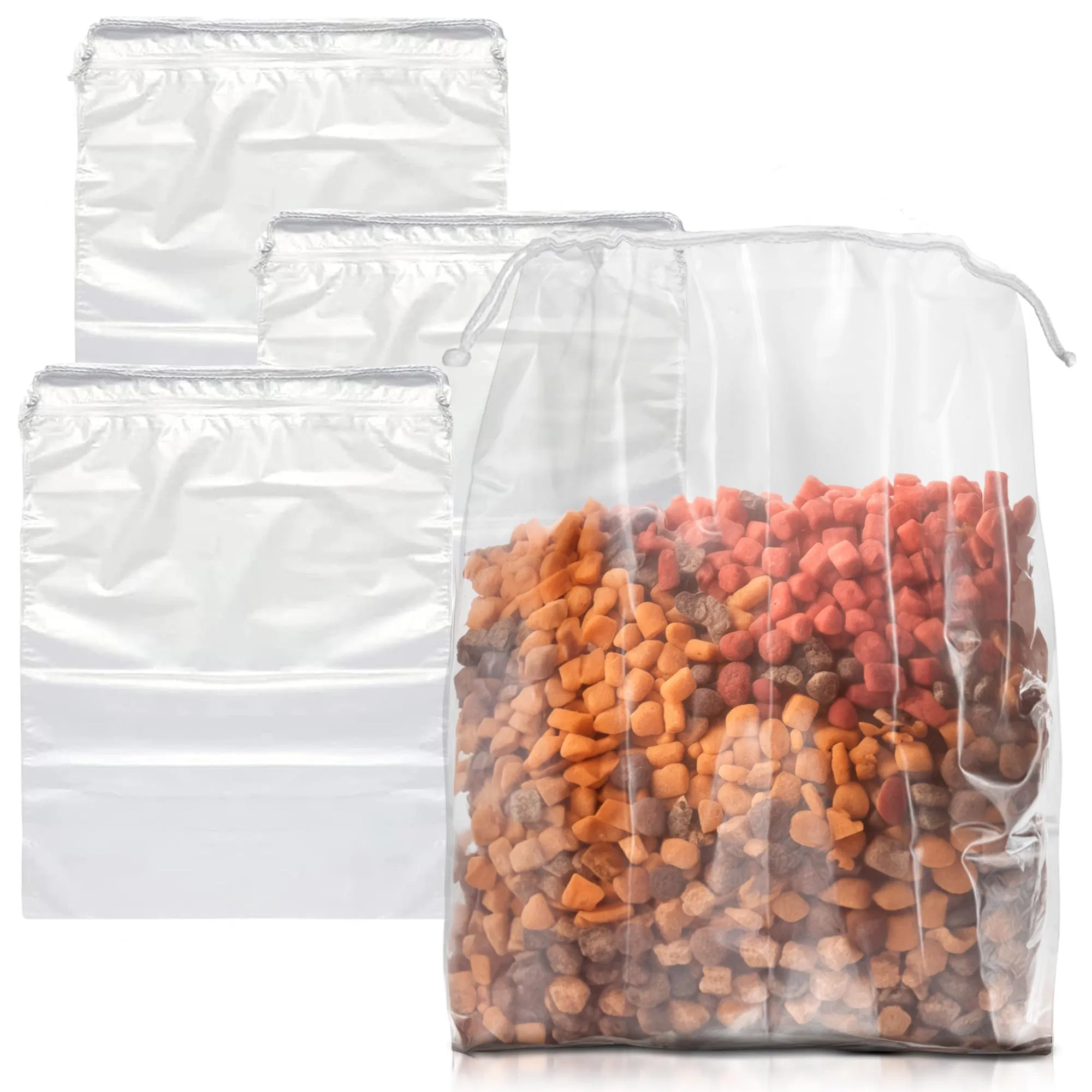 Clear Drawstring Bag, 18 x 24 Zoll. Packung von 50 klaren Plastik Drawstring Taschen. 2 Mil Drawstring Clear Plastiktüten. Wasserdicht Clear Plastic Bags Drawstring für Kosmetik, Toilettenartikel