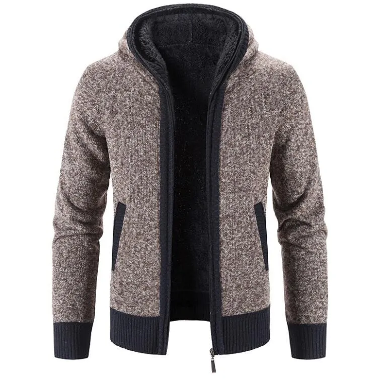 Männer Full Zip Knit Cardigan Pullover mit Taschen