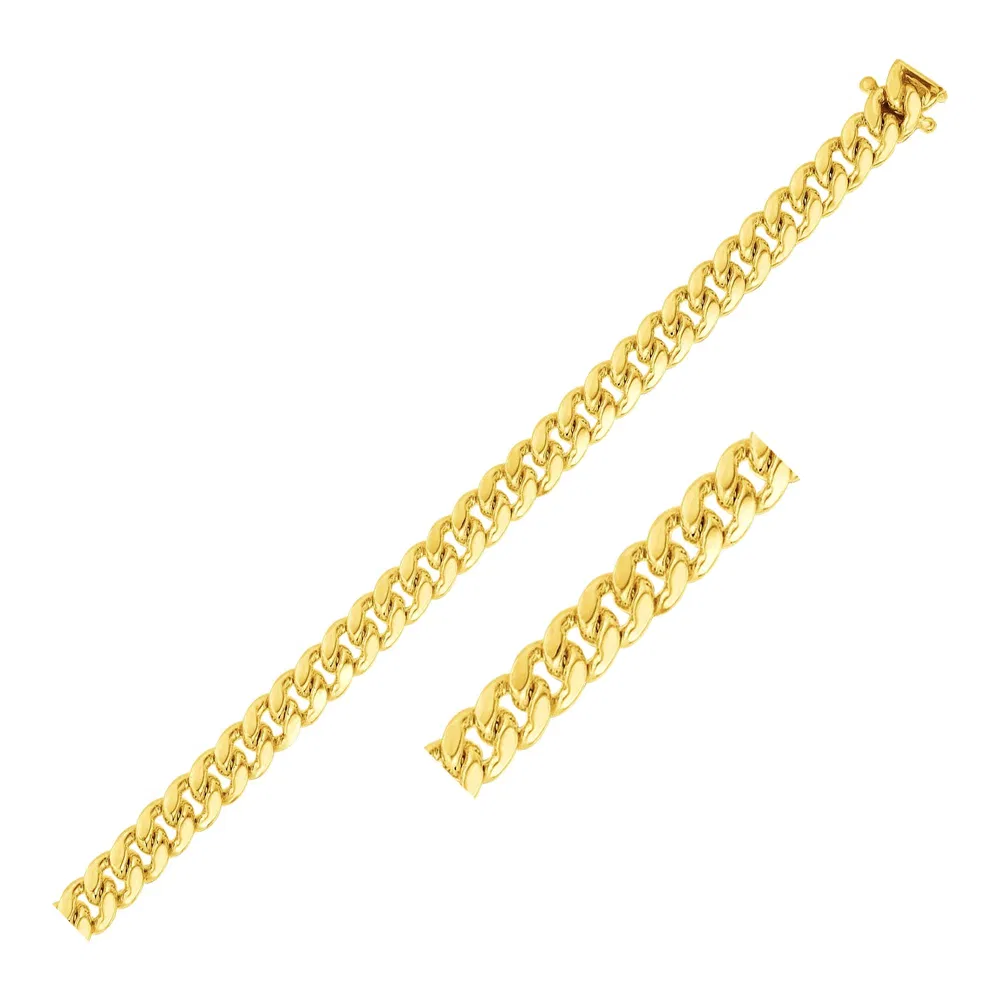 6,0 mm 14 Karat Gelbgold Classic Miami Cuban Solid Chain